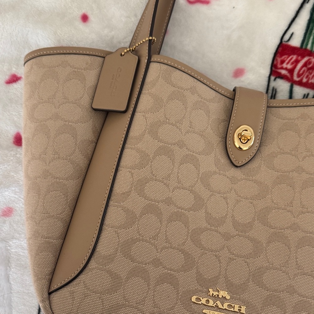 Coach Beige Signature Tote - Picture 2 of 10